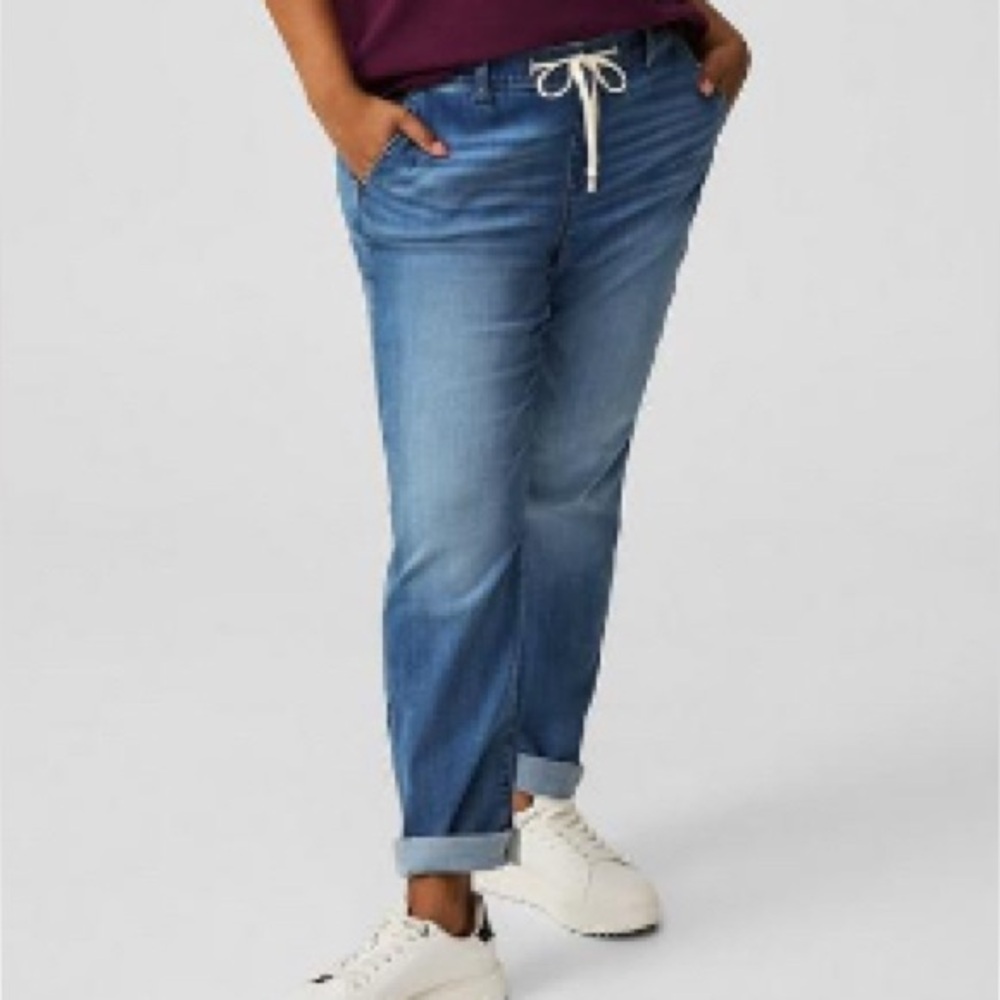 Torrid Indigo Boyfriend Jeans with Cuffed Hem